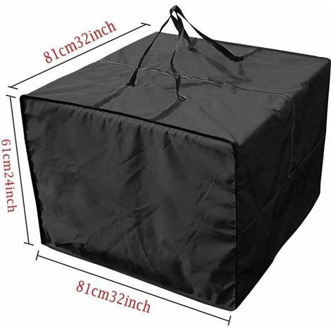 Aufbewahrungstasche für Gartenkissen – Strapazierfähige Aufbewahrungstasche aus 210D-Gartengewebe mit Reißverschluss, Tragegriffen, Fassungsvermögen: 81 x 81 x 61 cm (1/4)