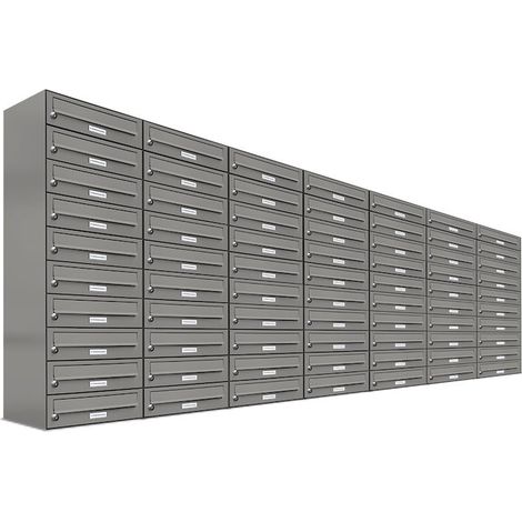 70er Premium Briefkasten Aluminiumgrau RAL Farbe 9007 für Außen Wand Postkasten (1/5)