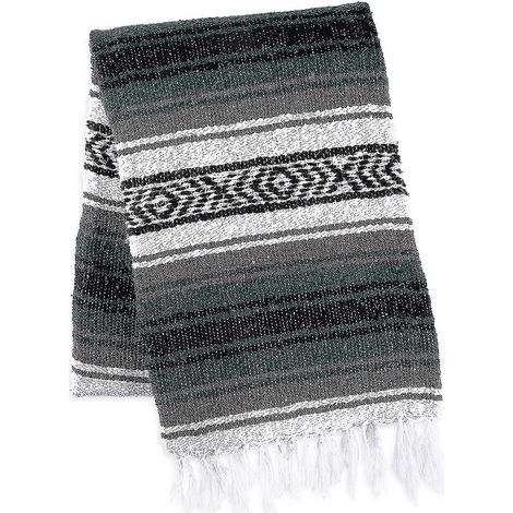 Handgewebte mexikanische Decke im Serape-Stil, ideal für Strand, Camping, Picknicks und Outdoor-Aktivitäten (35 x 215 cm). Im Bohème-Stil.