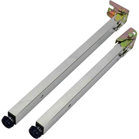 Pieds de table pliants en métal, pieds télescopiques réglables en hauteur, adaptés aux tables basses, argent, 38 cm. (1/5)