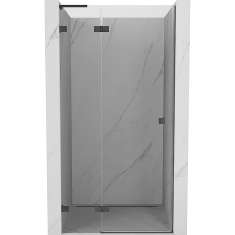 Mexen Lunar L porta doccia battente sinistra 70 cm, trasparente, grigio canna di fucile spazzolato - 834L-070-000-66-00-L (1/5)