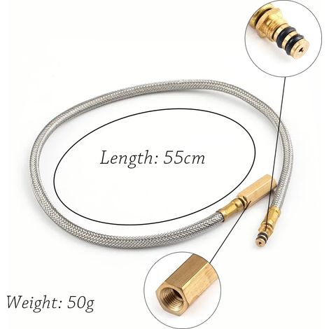 Adaptateur de rallonge universel pour le camping, permettant d'allonger le tuyau de gaz et d'accessoire pour réchauds portables. (1/4)