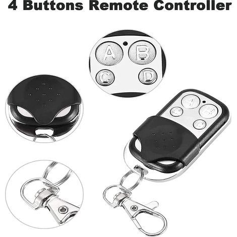 Lot de 3 télécommandes universelles pour portail automatique, fréquence 433,92 Mhz, code fixe, 4 boutons pour contrôler jusqu'à 4 portes (1/4)