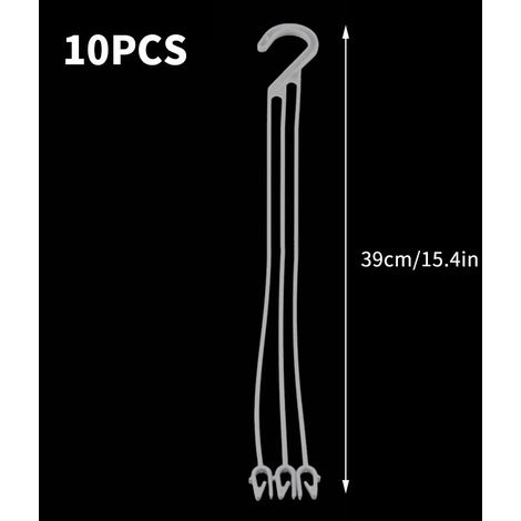 Set of 10 plastic flower pot holders, hooks and chains for hanging garden plants, balcony decoration, 24/36 cm (1/5)