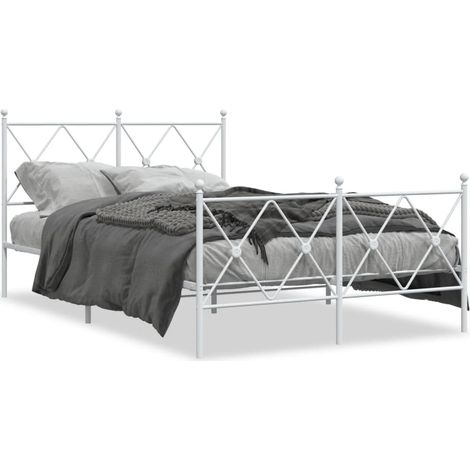 Maison Exclusive - Cadre de lit métal sans matelas et pied de lit blanc 120x190 cm (1/5)