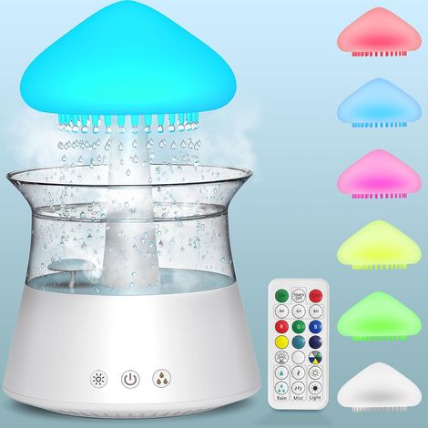 Rain Cloud Humidifier, Rain Cloud Humidifier with Remote Control, Mushroom Water Lamp, Bedroom Humidifier