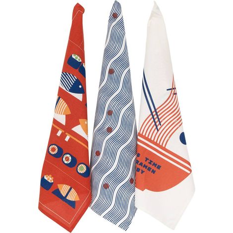 Lote de 3 paños de cocina Nippon Line de 45 x 70 cm - Atmosphera créateur d'intérieur (1/5)