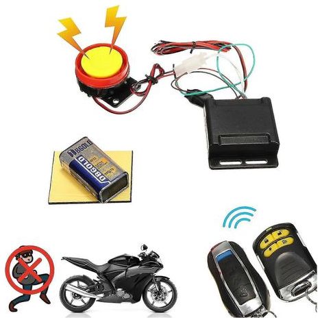 Motorcycle alarm with remote control, 125 dB, wireless vibration and motion sensor for bicycles, mountain bikes and motorcycles (1/5)