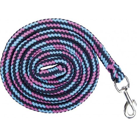 180 cm, turchese/lilla: Longhina per cavalli in nylon semi rigido da equitazione con moschettone modello Funny Horses