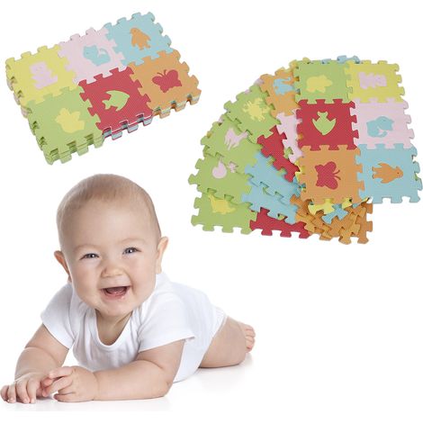 Tapis de Jeu en Mousse pour Bébés et Enfants - 36 Dalles en Mousse EVA Thème Animaux Tapis Puzzle Doux (1/5)