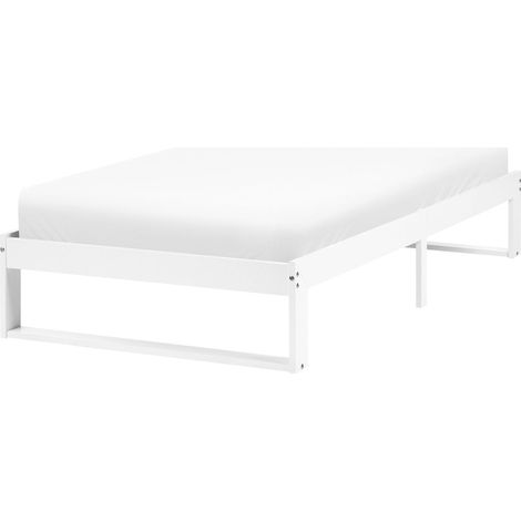 Bed Frame White Pine Wood EU Single Size without Headboard 3ft Minimalist TALAIRAN (1/5)