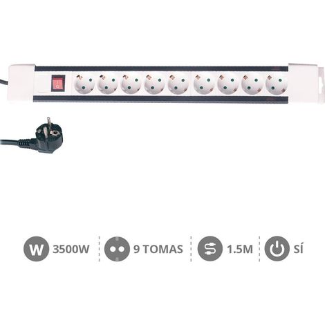 Base múltiple 9 tomas + interruptor 1,5m GSC 0800064 (1/2)