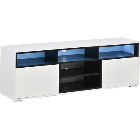 Mobile TV LED lucido in truciolare 150 x 35 x 50 cm per soggiorno piccolo (1/5)