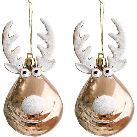 Bola Navidad - Diseño Reno - Adorno Colgante para Árbol de Navidad - Paquete de 1 Unidad (1/5)