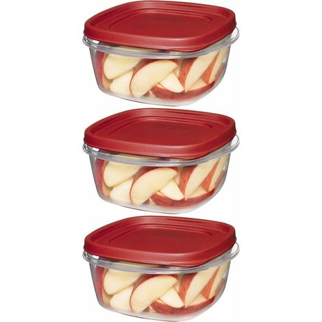 Ensemble de 3 boîtes de rangement rouges avec couvercles pour une organisation optimale de la maison, dans la cuisine et sur le plan de travail.-AquaForge