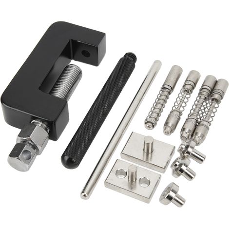 Kit de 12 outils universels pour moto, comprenant un coupe-chaîne, un dérive-chaîne et un riveteur, avec boîte de rangement pour quad et moto tout-terrain. (1/5)