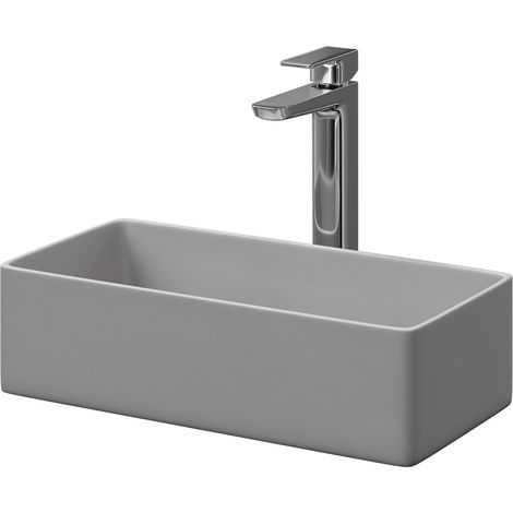 Wholesale Domestic Amadora Matt Grey 460mm x 230mm Rectangular Countertop Basin (1/5)