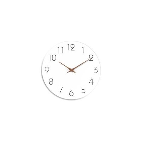 Reloj de pared silencioso de madera de 25 cm, sin tictac, funciona con pilas, madera blanca, moderno, de escritorio, sencillo, minimalista, decorativo (blanco) - Crezuo (1/4)
