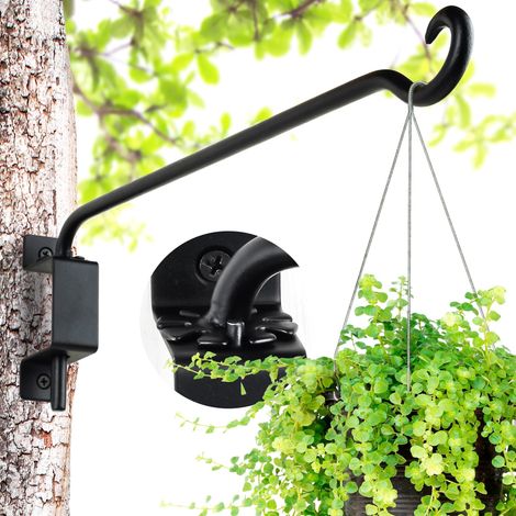 Wandmontierter Pflanzenhalter für den Außenbereich: 40 cm hoher Ständer für Garten- und Terrassendekoration – drehbarer und verstellbarer Wandhaken zum Aufhängen von Blumenampeln