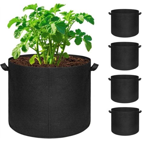 Set of 5 20-gallon grow bags, large non-woven pots with handles for growing fruits, vegetables, and flowers indoors and outdoors (1/5)