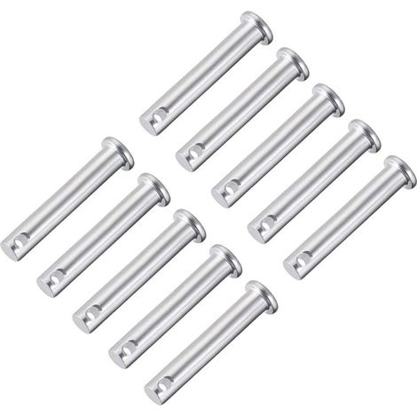 Goupilles trou unique 8mmx45mm Acier zingué tête plate 10 Pcs