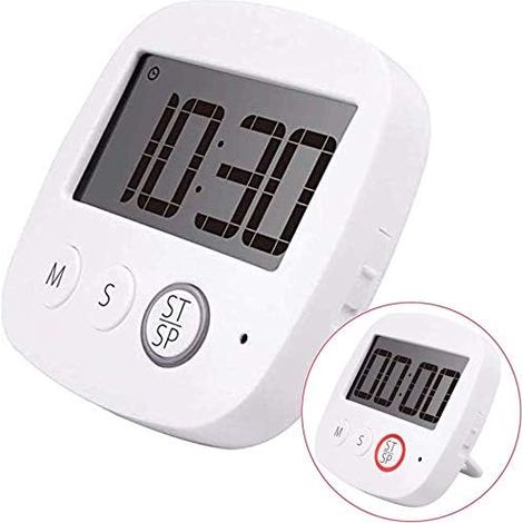 Minuterie De Cuisine - Affichage LCD 6,5 x 3,5 cm - Alarme 85 dB - Support Rétractable Magnétique Et Crochet Arrière - Fonction Compte À Rebours Et Chronomètre - 1 Pièce (1/5)