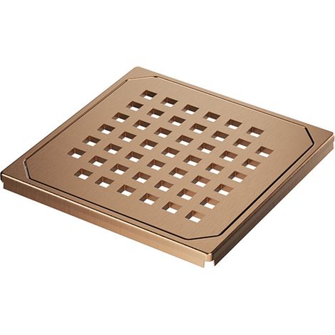 WholeSeal Wetroom 120mm Brushed Bronze Square Waste Designer Grid Cover Plate