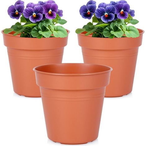Vaso da giardino rotondo in plastica, 13 cm, 3 pezzi. (1/5)