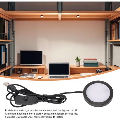 Foco LED de techo ultradelgado de aluminio - Cable de 1,5 m, interruptor, USB 5V (1/5)