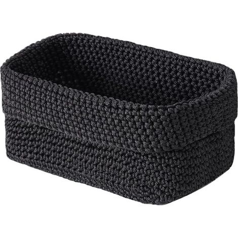 1 Cesto portaoggetti intrecciato, scatola/cestino in plastica, cestino per carta igienica per accessori per la casa, camera da letto, cameretta dei bambini, soggiorno (1/5)