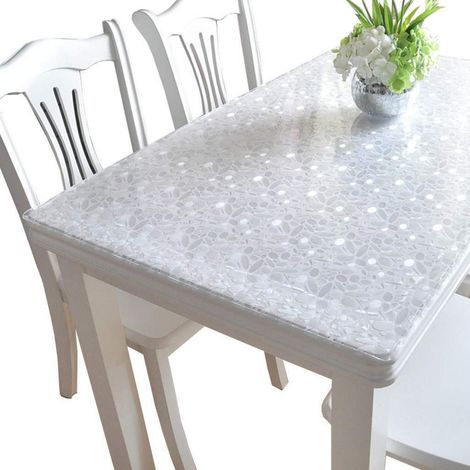 Nappe PVC 60x60cm Carrée Imperméable Épaisse 1mm Protection Table Tapis