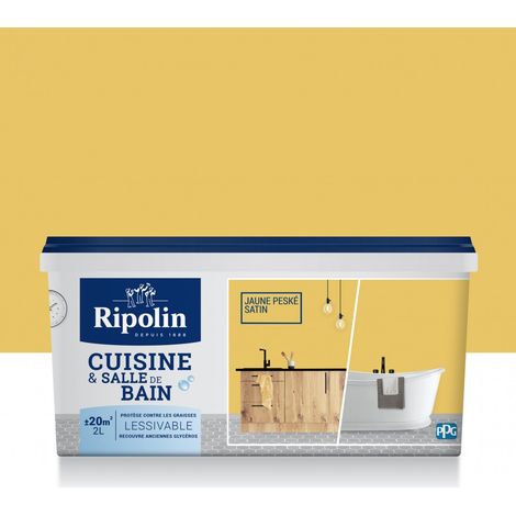 Peinture Cuisine & Salle de Bain RIPOLIN Jaune peske 2 L