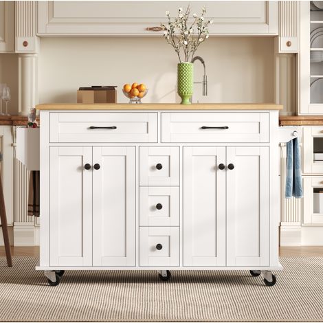 mobile contenitore 140x40x89 cucina estraibile bianco OKMYHOME (1/5)