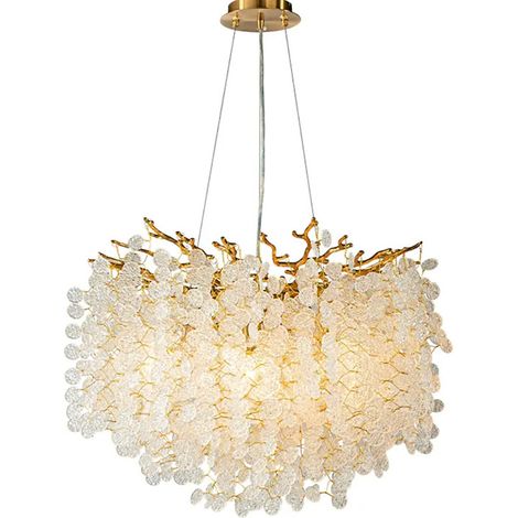 Lustre Kelly goutte de pluie fer verre 30x60x60cm (1/3)