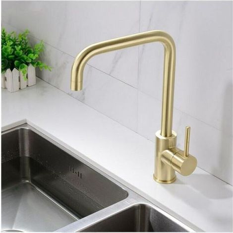 Robinet de cuisine, laiton antique, robinet de cuisine avec bec pivotant à 360° (1/3)