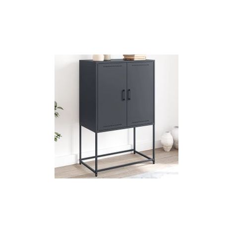 Meuble TV noir 68x39x60,5 acier (1/5)