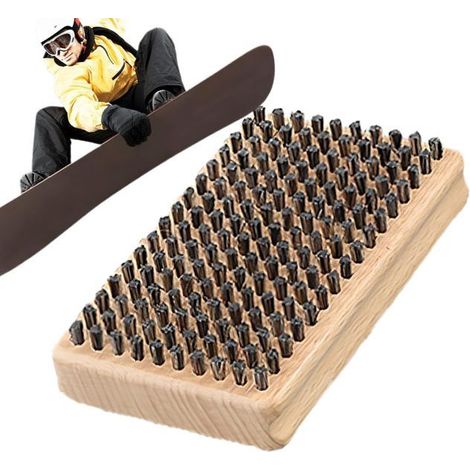 Brosse à farter pour snowboard, brosse de snowboard, brosses de ski manuelles, brosse de nettoyage et de ponçage - Brosse en crin de cheval (1/5)