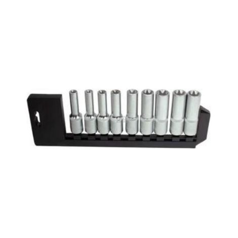 Set  chiavi  a  bussola  BGS  profilo  E,  profonde  attacco  quadro  interno  12,5  mm  (1/2")  SW  E10  -  E24  9  pz.  -  2026