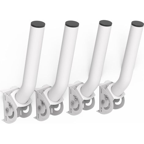 Mât d'antenne Universel pour antennes de télévision/Satellite/Radio/Wi-FI - Support d'installation sur Poteau et Mural réglable (Quatre Supports par Emballage - Blanc) (1/5)