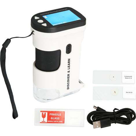 Microscope de poche 800X, écran couleur LCD 2 pouces, batterie 2000mAh, microscope portable multifonction pour plantes, pierres et pièces (1/5)