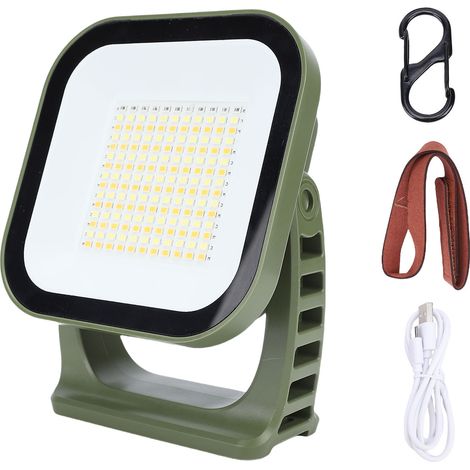Ortviai Lampe de travail solaire rechargeable 165 LED 1800 lm, étanche IP65, aimantée et portable pour camping, réparation d'urgence (1/5)