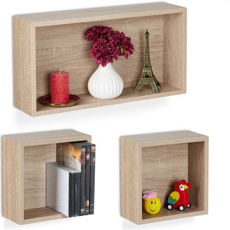 Set di 3 cubi per mensola da parete 88