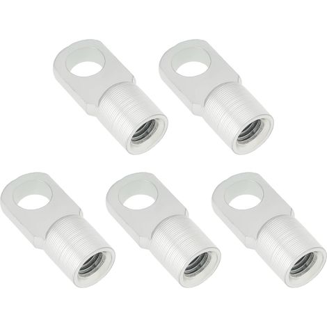 Set da 5 pezzi di aste di supporto per molle a gas M8, connettore con guarnizione piatta, diametro del foro 8,5 mm, raccordo terminale in acciaio zincato per porte, cofani, tende da sole e guarnizioni (1/4)