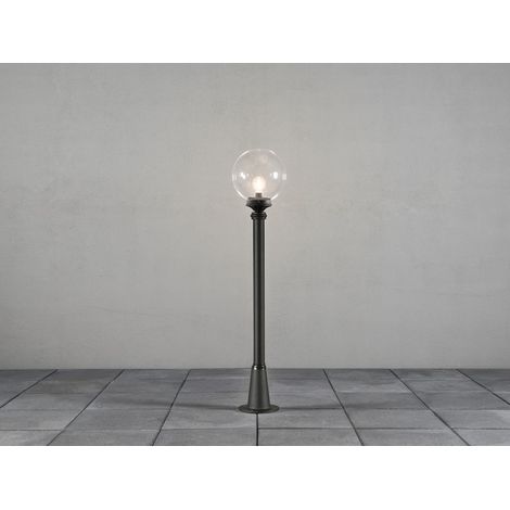 Wegeleuchte ORION Aluminium Schwarz mit Glaskugel, Höhe 118cm (1/5)