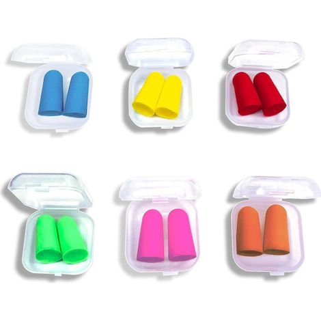 bouchons D'oreille, 6 Paires De Bouchons D'oreille En Mousse Souple, Bouchons D'oreille Pour Dormir, Bouchons D'oreille En Mousse Antibruit, Pour (1/5)