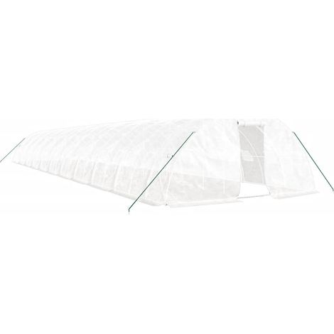 Maison Exclusive - Serra con Telaio in Acciaio Bianco 110 m² 22x5x2,3 m (1/5)
