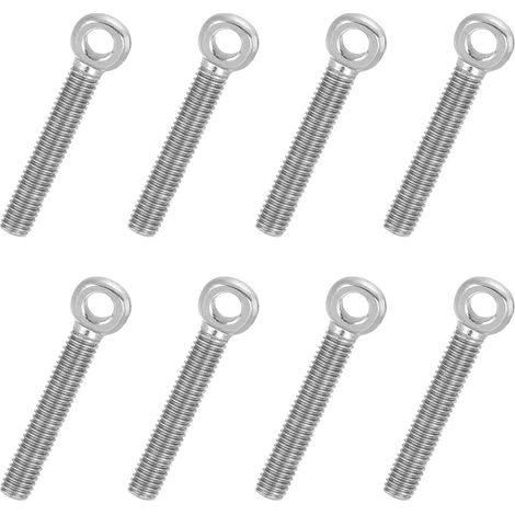 8 Pcs Boulon à Œil M5x30mm Boulon à Œillet de Levage pour Balancement d'Épaule, Vis Filetage Complet en Acier Inoxydable 304, Filetage Métrique Trou Coulissant, Couleur Argentée (1/5)