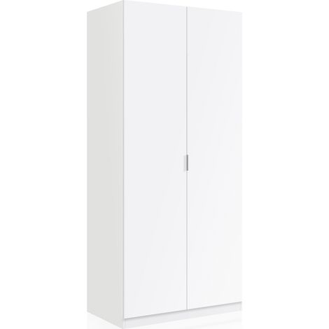 Armario ropero Nico 2 Puertas Color Blanco, 81 cm (Ancho) 52 cm (Profundo) 180 cm (Altura) (1/4)