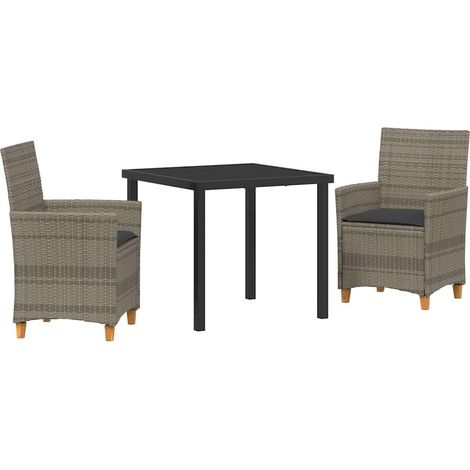 Maison Exclusive - Set da Pranzo per Giardino 3 pcs Grigio polyrattan (1/5)