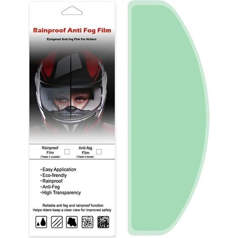 Film anti-buée pour casque de moto, insert universel anti-buée, visière de casque de moto, film de protection universel, autocollant, 8,8 x 24,5 cm (transparent) (1/5)